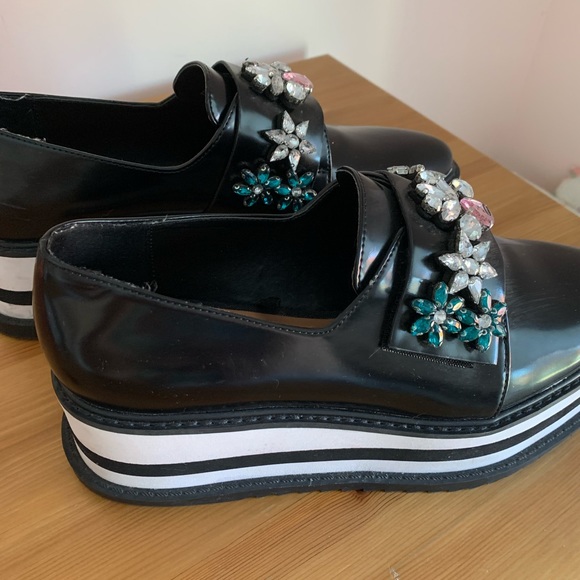ZARA JEWELED FLAT PLATFORM SHOE - Picture 11 of 15